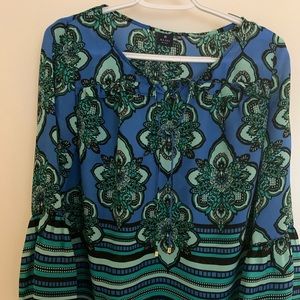 Kaari Sheer Blouse Size XS. Bell Sleeves